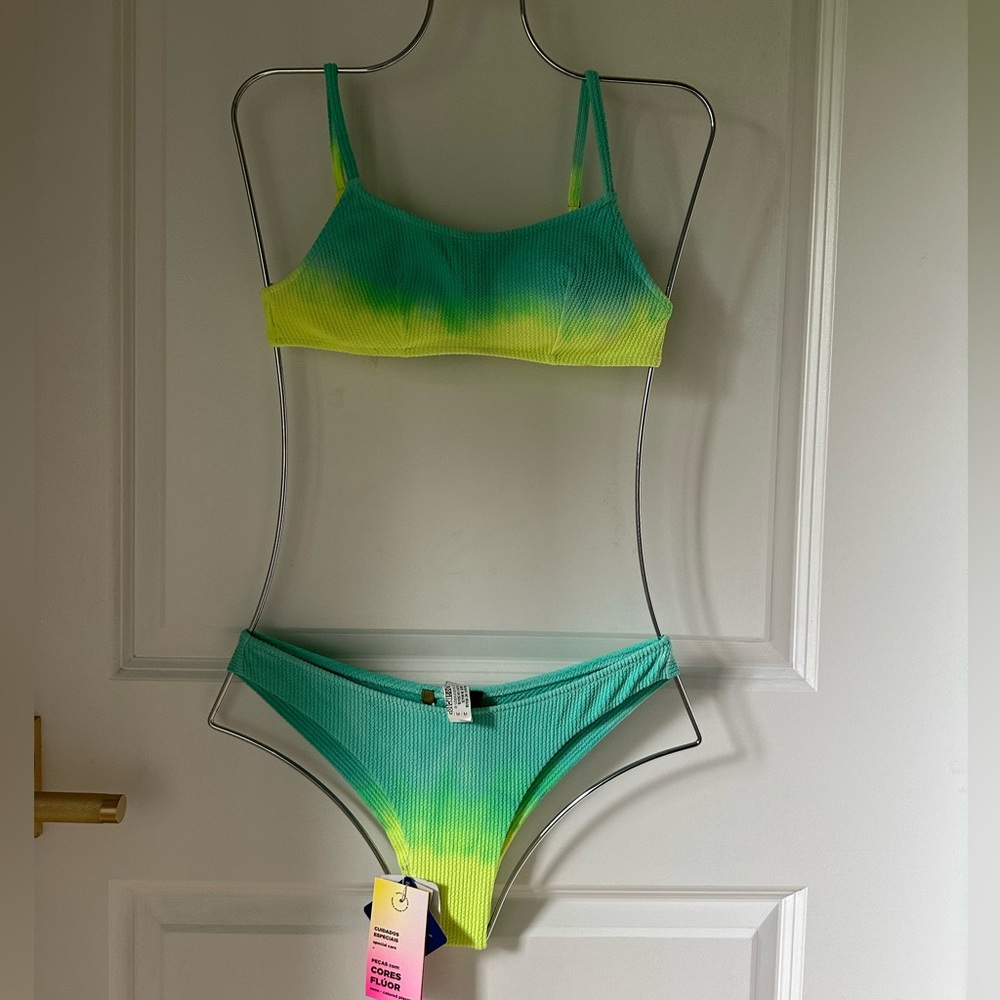 Cia Marítima turquoise and Yellow tie dye Bikini Set